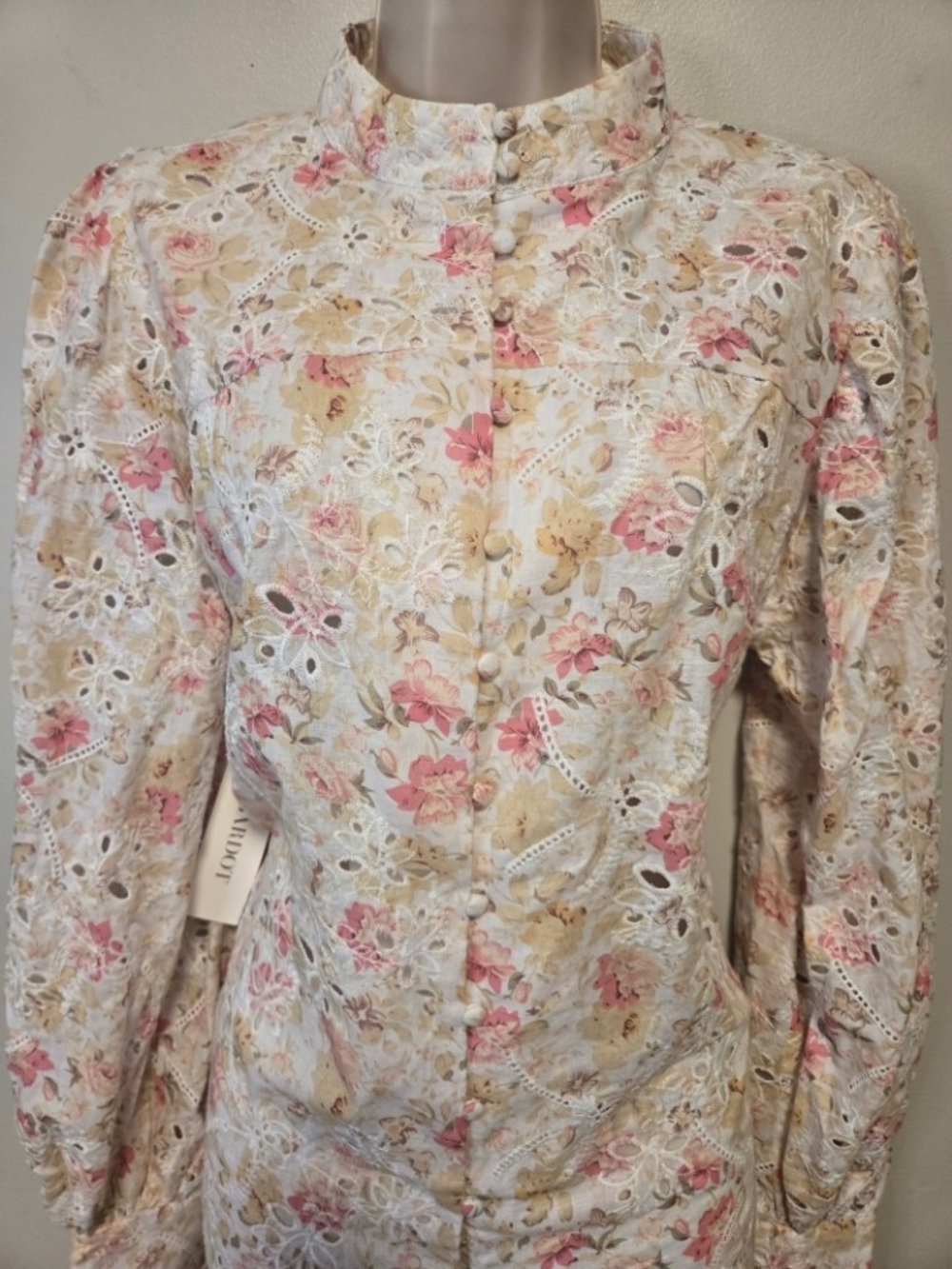 NWT Bardot Hendry Floral Eyelet Button-Down Top - Vintage Floral XL - Picture 2 of 6